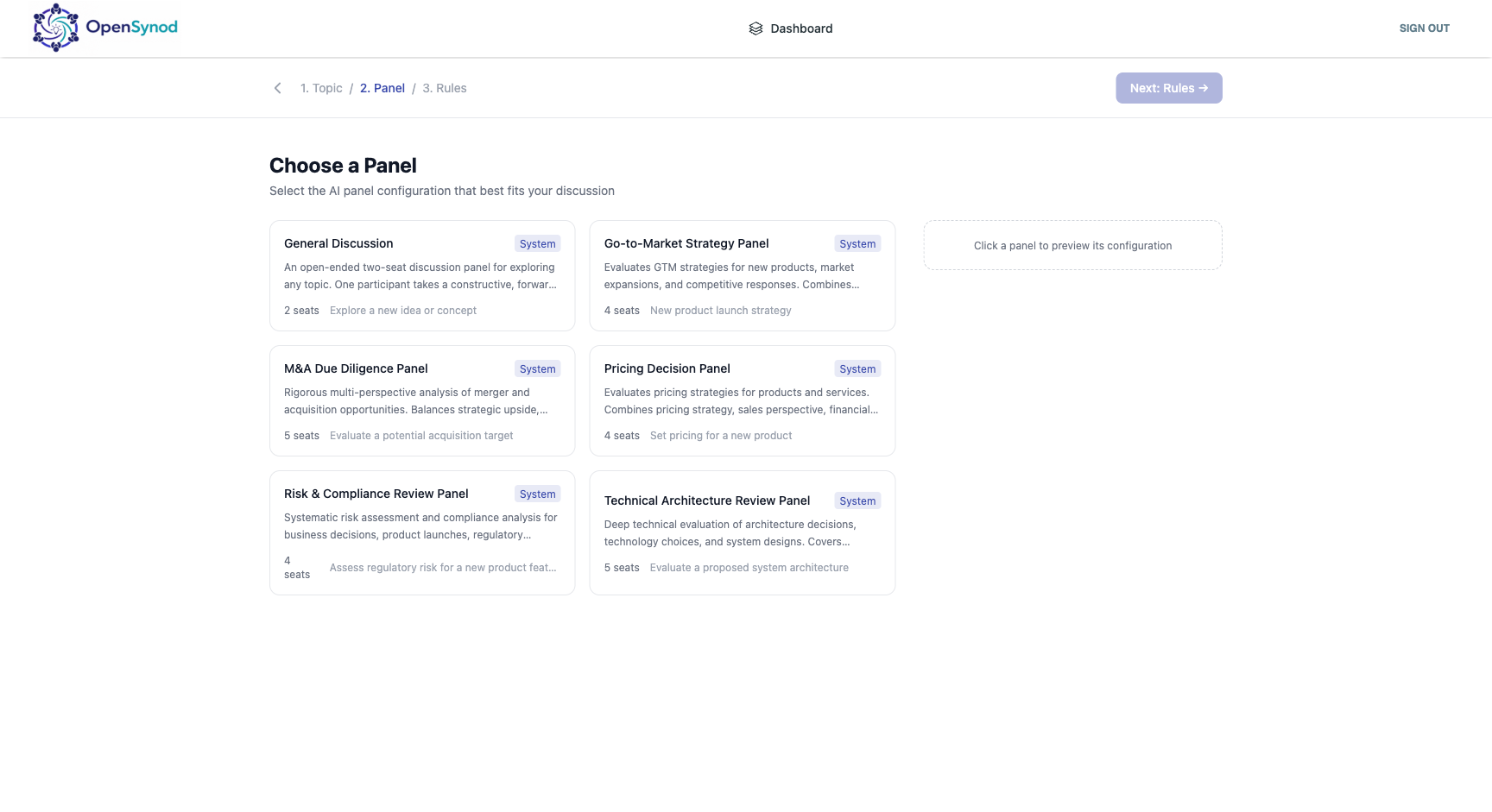 Panel Selection